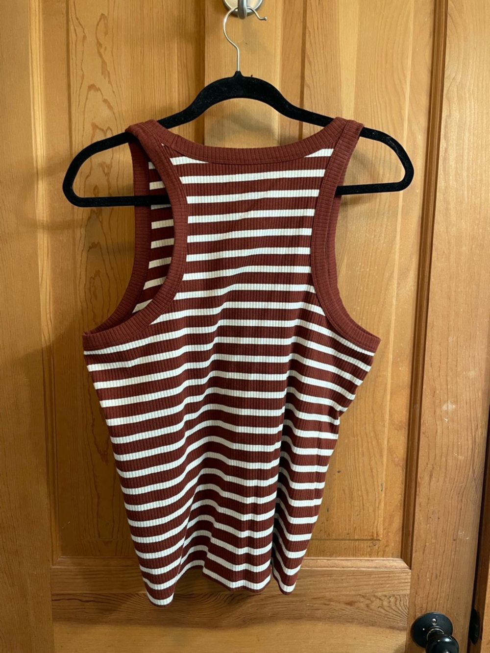 GAP Striped Ribbed Tank - Rust & White - Picture 2 of 5